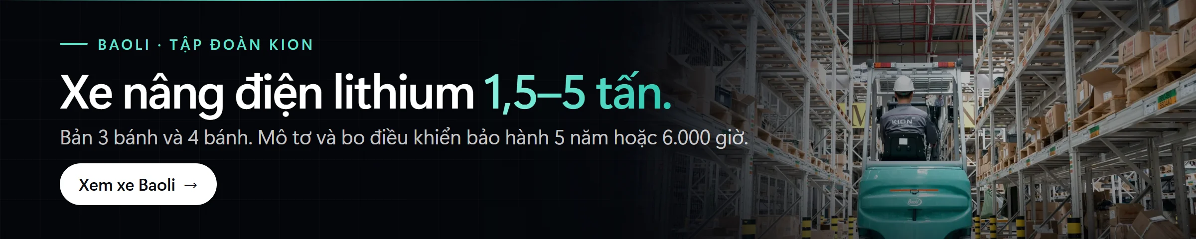 Xe nâng điện lithium Baoli 1,5–5 tấn