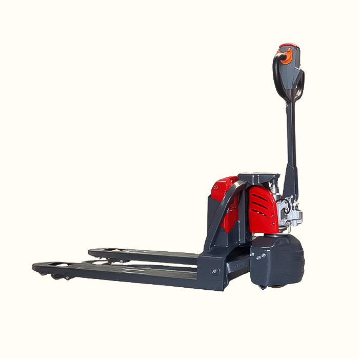 Xe nâng tay điện minh họa các hạng mục cần kiểm tra khi mua cũ