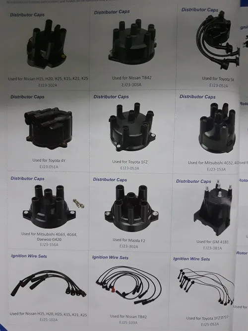 Nắp bộ chia điện và dây bugi xe nâng xăng-ga Nissan H20, H25, K21, K25 và Toyota 4Y