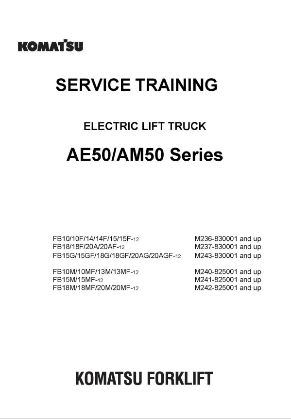 Tài liệu sửa chữa các lỗi xe nâng điện Komatsu FB10.13.15.18.20-12