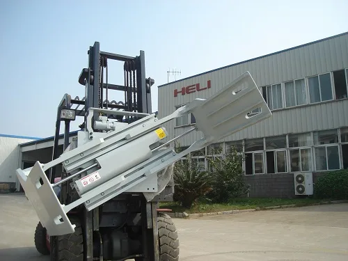 Kẹp vuông càng xoay Revolving Bale Clamp Liandong lắp trên xe nâng Heli