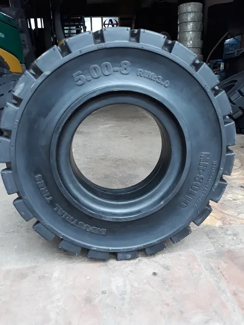Hông lốp đặc xe nâng 5.00-8 Mr Solid in cỡ lốp và tên hãng