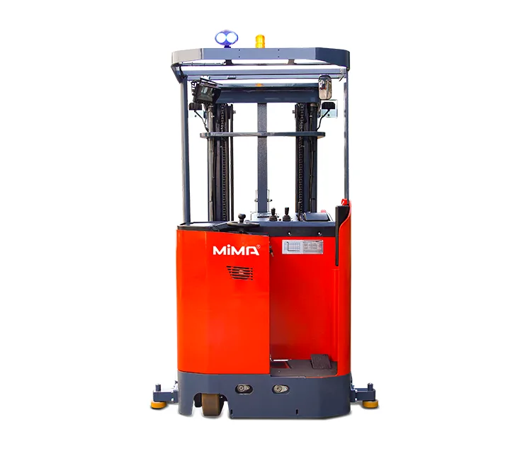 Xe nâng 3 hướng MiMA MC15 chạy dẫn hướng trong lối đi (ảnh dòng MC, minh họa cho MC15)