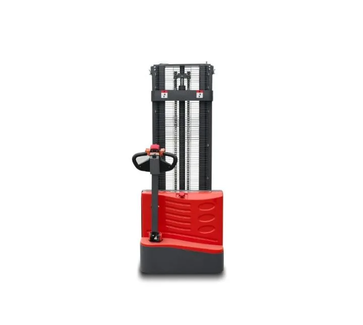 Xe nâng stacker MiMA MBD12 — nhìn thẳng phía sau