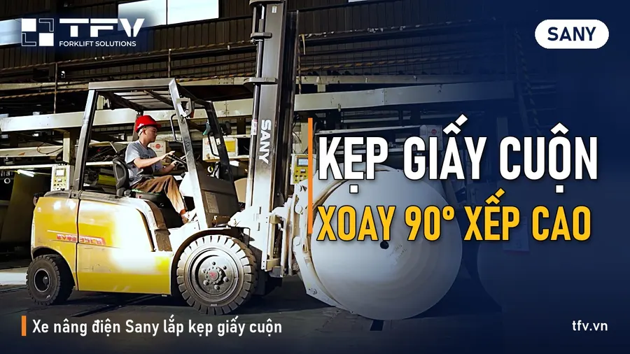 Thuê xe nâng kèm phụ kiện kẹp giấy, kẹp vuông, gật gù, dịch giá,...