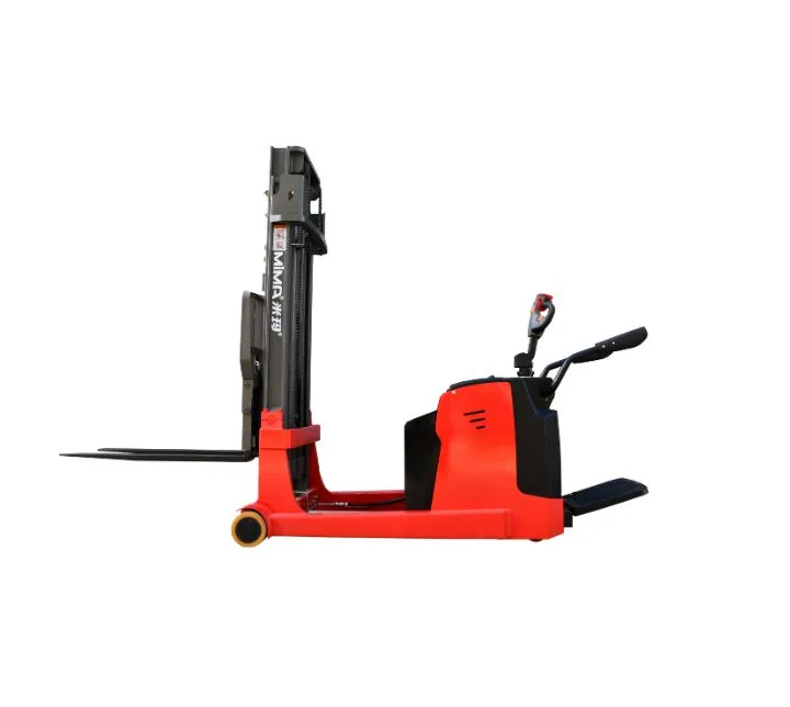 Xe nâng stacker MiMA MBB20 — nhìn chéo phía sau