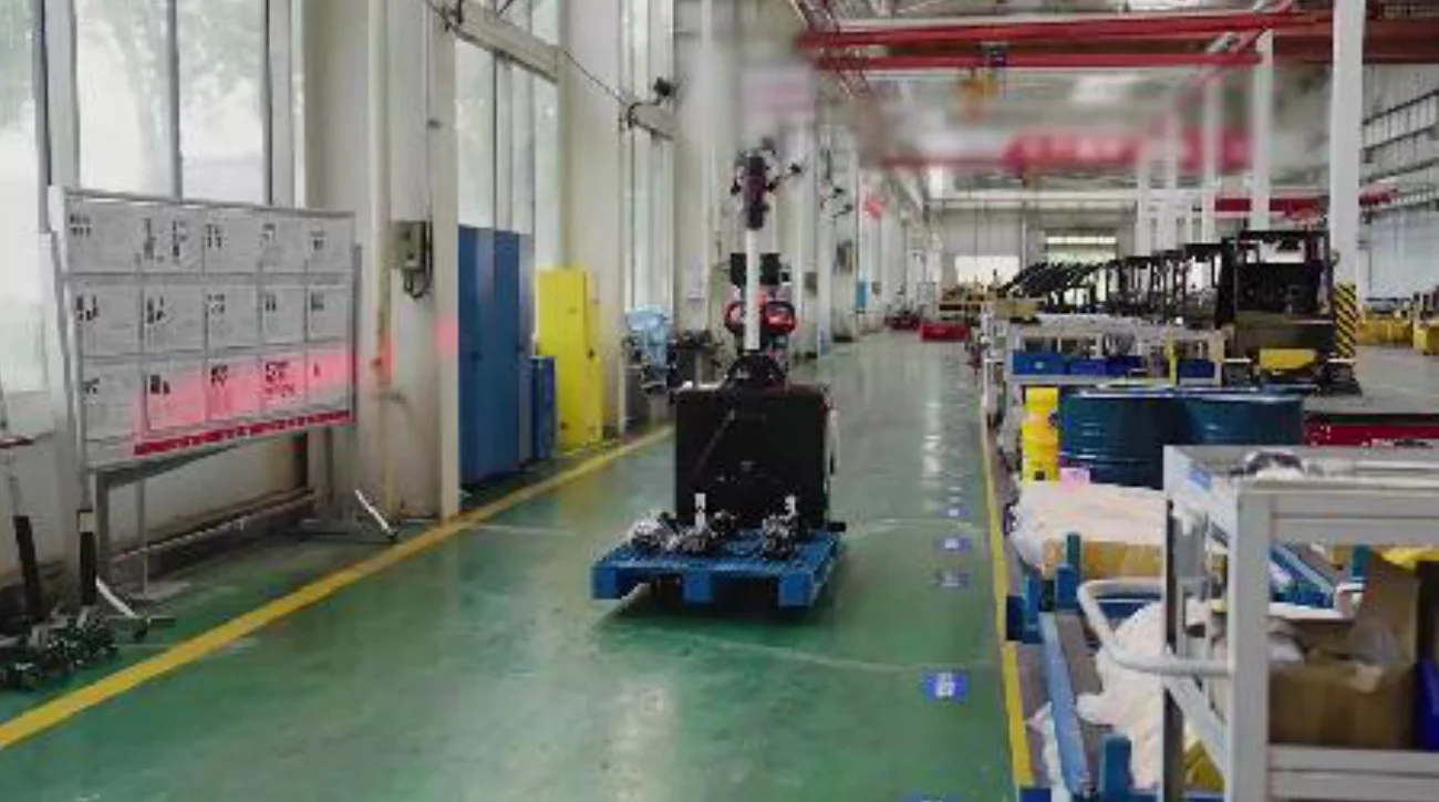 Xe nâng tay tự động Sany SCB25A7 — chở pallet trong nhà xưởng