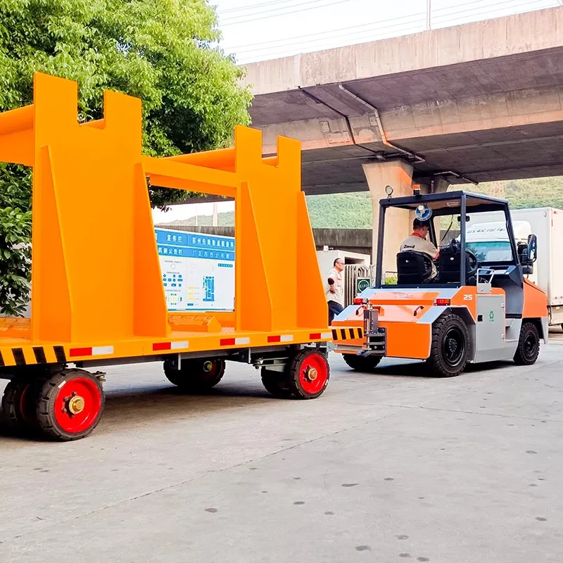 Xe kéo điện Zowell TSA1250 — đoàn rơ moóc phía sau