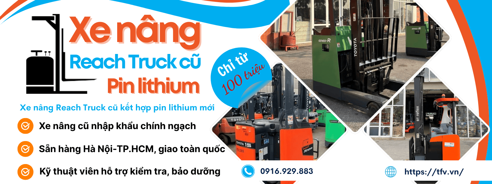 Xe nâng reach truck ngồi lái