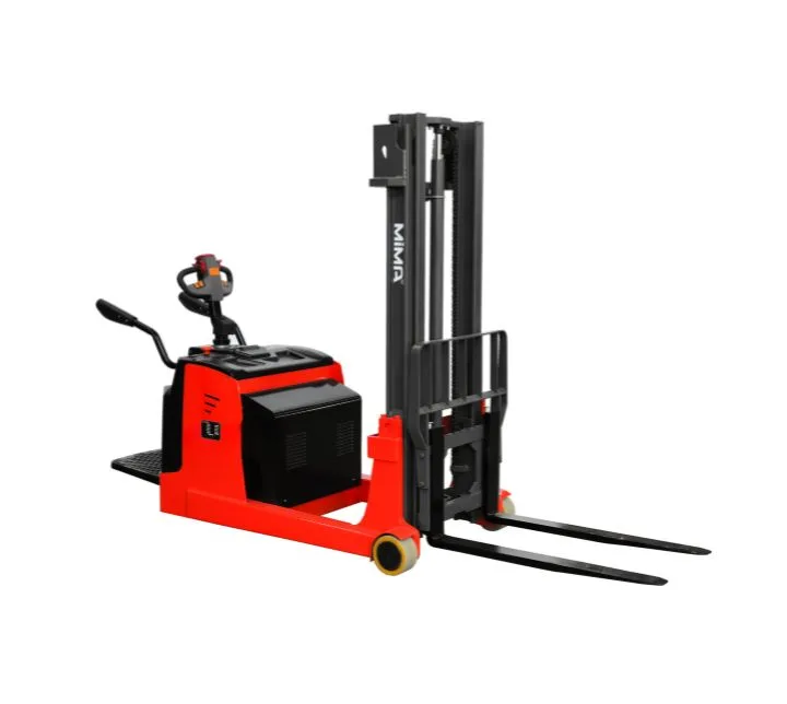 Xe nâng stacker MiMA MBB10 nhìn ngang — không chân đỡ