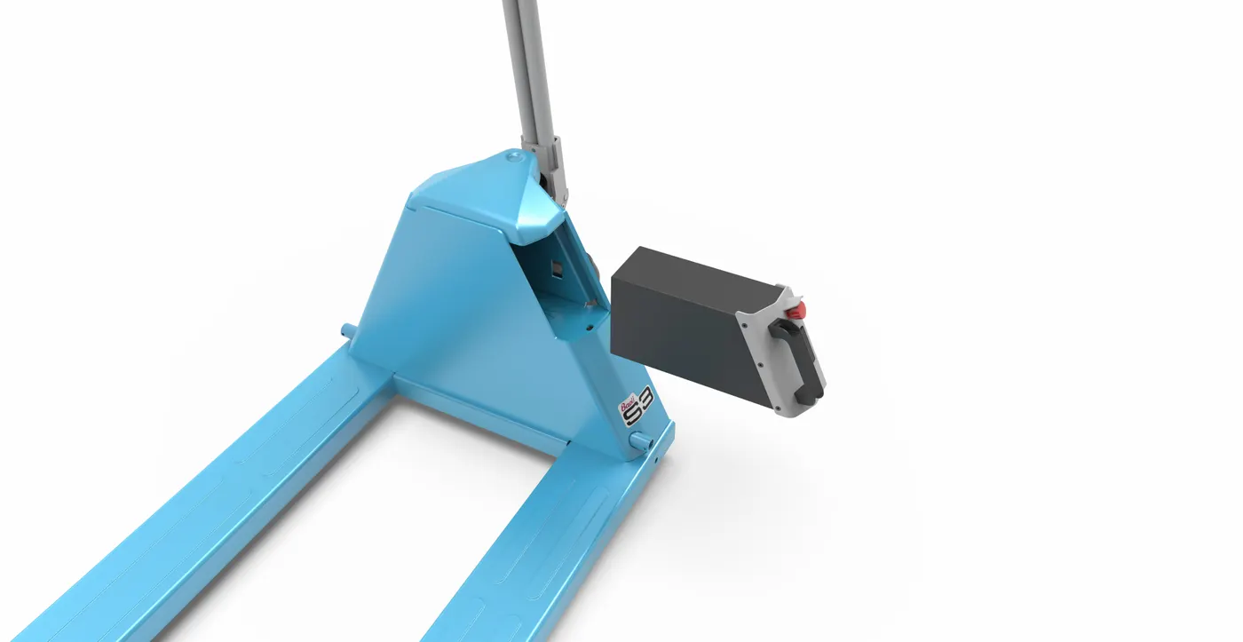 Rút pin lithium bên hông xe nâng tay điện Baoli EP15 trong 5 giây