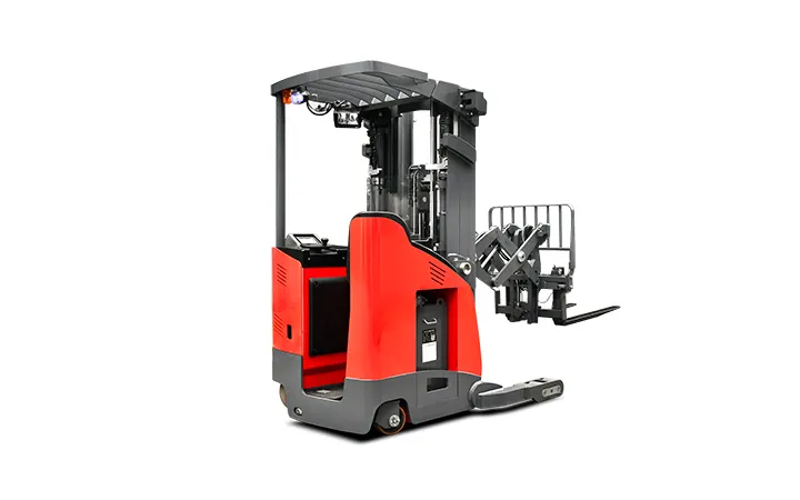 Xe nâng reach truck MiMA MFE14D nhìn chéo phía sau