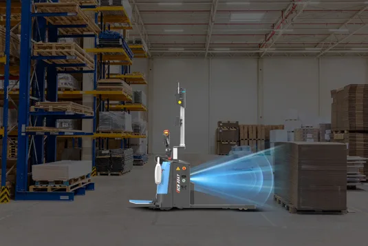 Dẫn đường SLAM laser 3D, định vị ±10 mm — Xe nâng tay tự động Sany SCB25A8