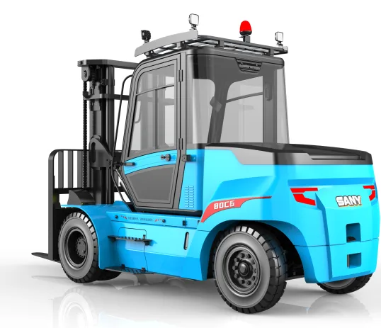 Xe nâng điện Sany SCP80C6 — nhìn chéo sau bên phải