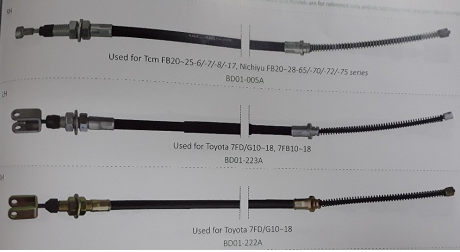 Dây phanh tay xe nâng Toyota, TCM, Nichiyu
