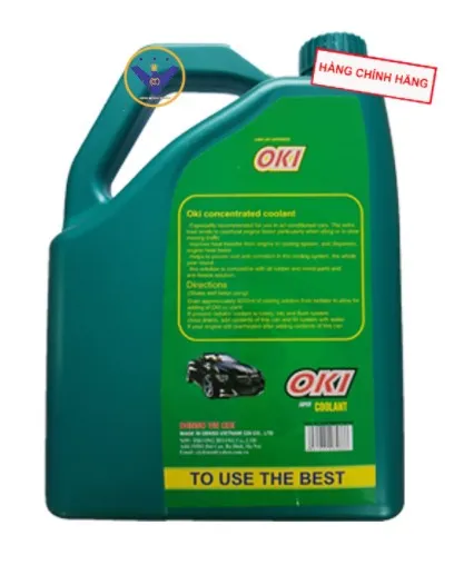 Mặt sau can nước làm mát xe nâng OKI có hướng dẫn sử dụng