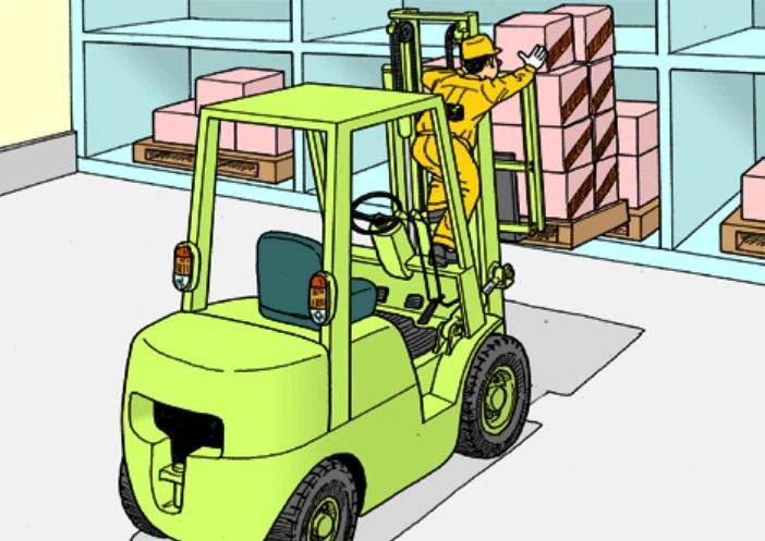 Biển báo và vùng an toàn giúp giảm rủi ro khi vận hành xe nâng
