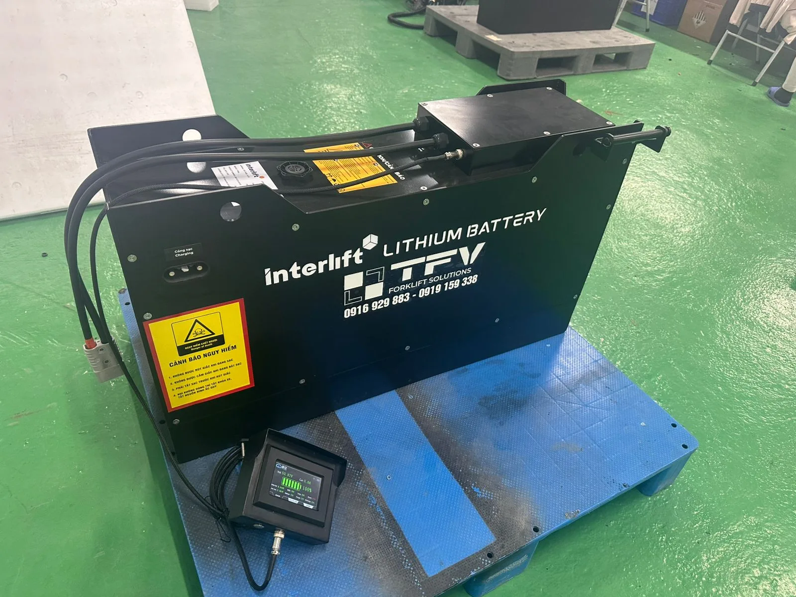 Pin lithium xe nâng 48V Interlift — dòng xả theo cell
