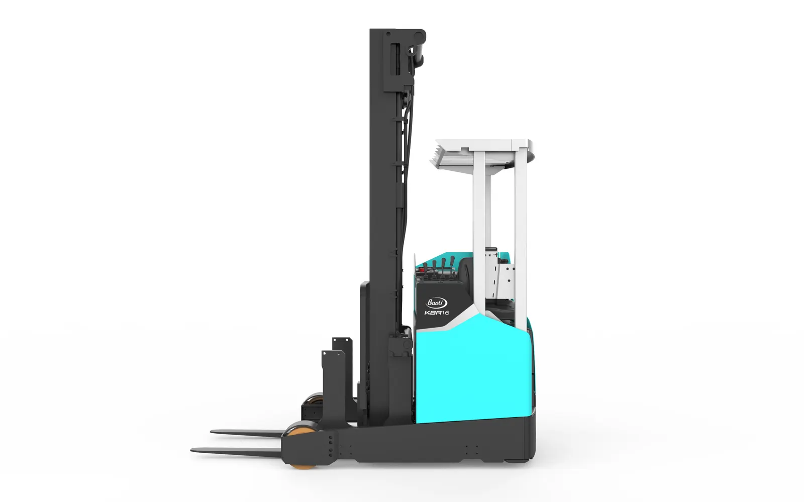 Xe nâng reach truck Baoli KBR20Li nhìn ngang toàn thân