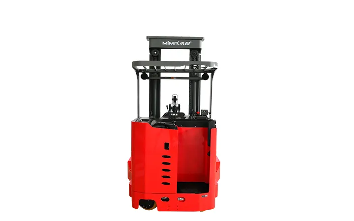 Xe nâng đa hướng MiMA MQ25 — nhìn thẳng phía sau, sàn đứng lái
