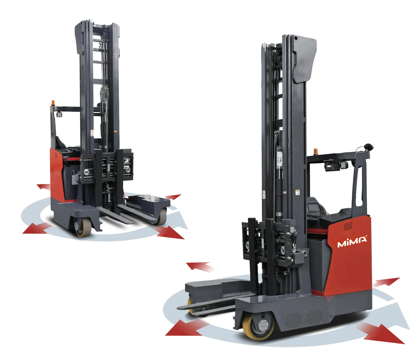 Xe nâng đa hướng MiMA MQZ30M 3 tấn hai góc nhìn (ảnh catalog)