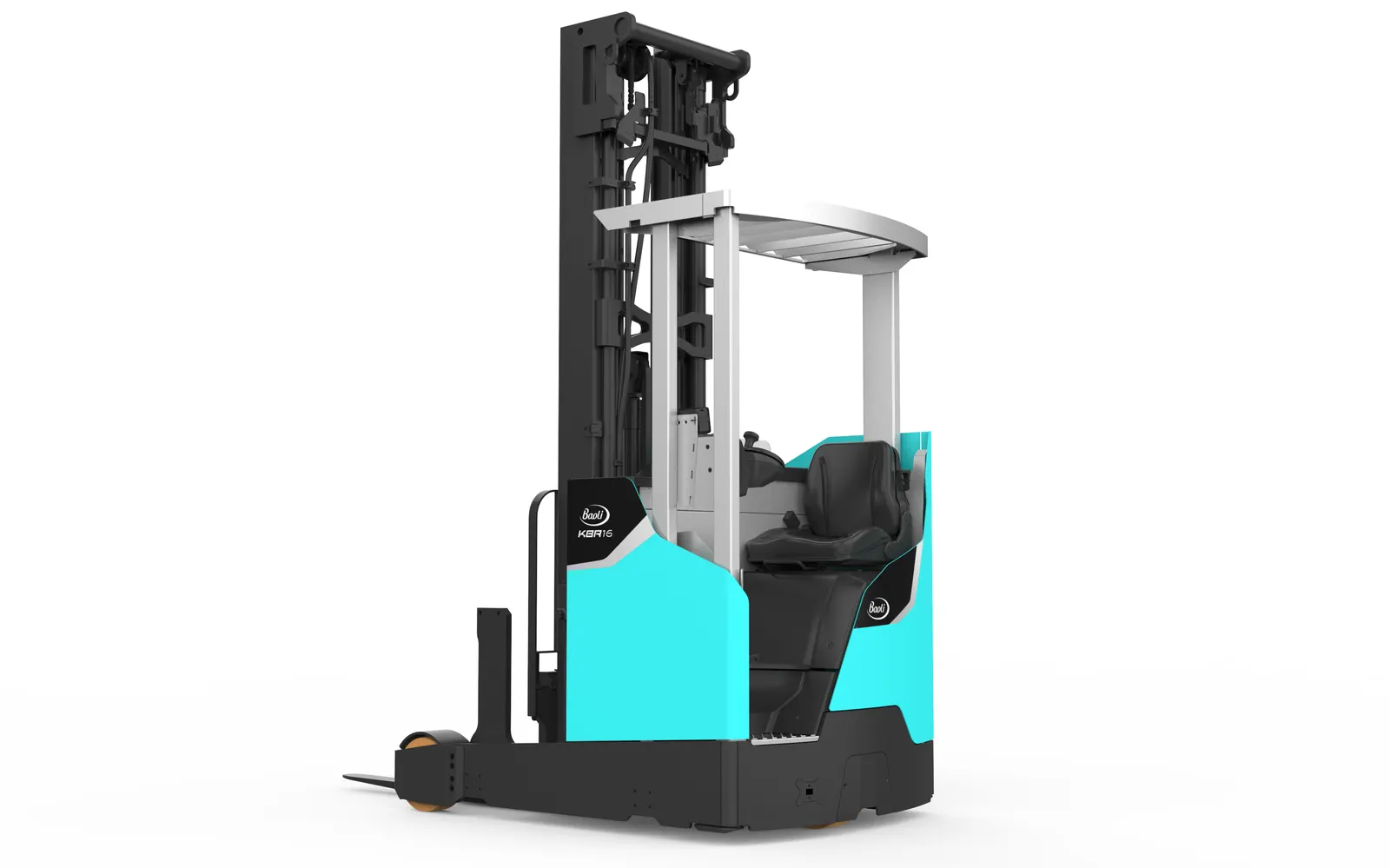 Xe nâng reach truck Baoli KBR20L — ảnh dựng 3d nhìn chéo trước