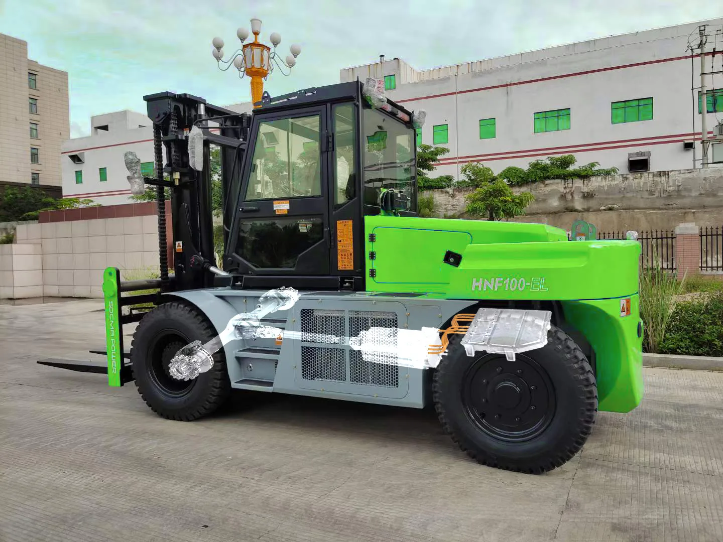 Khoang pin lithium trên thân xe nâng điện SOCMA HNF350-1250EL