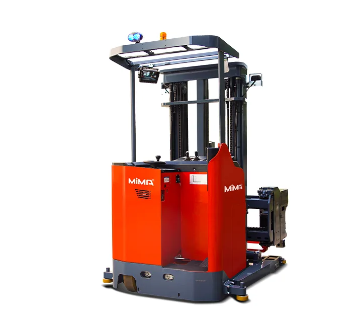 Xe nâng 3 chiều đứng lái MiMA MC08 nhìn chéo sau