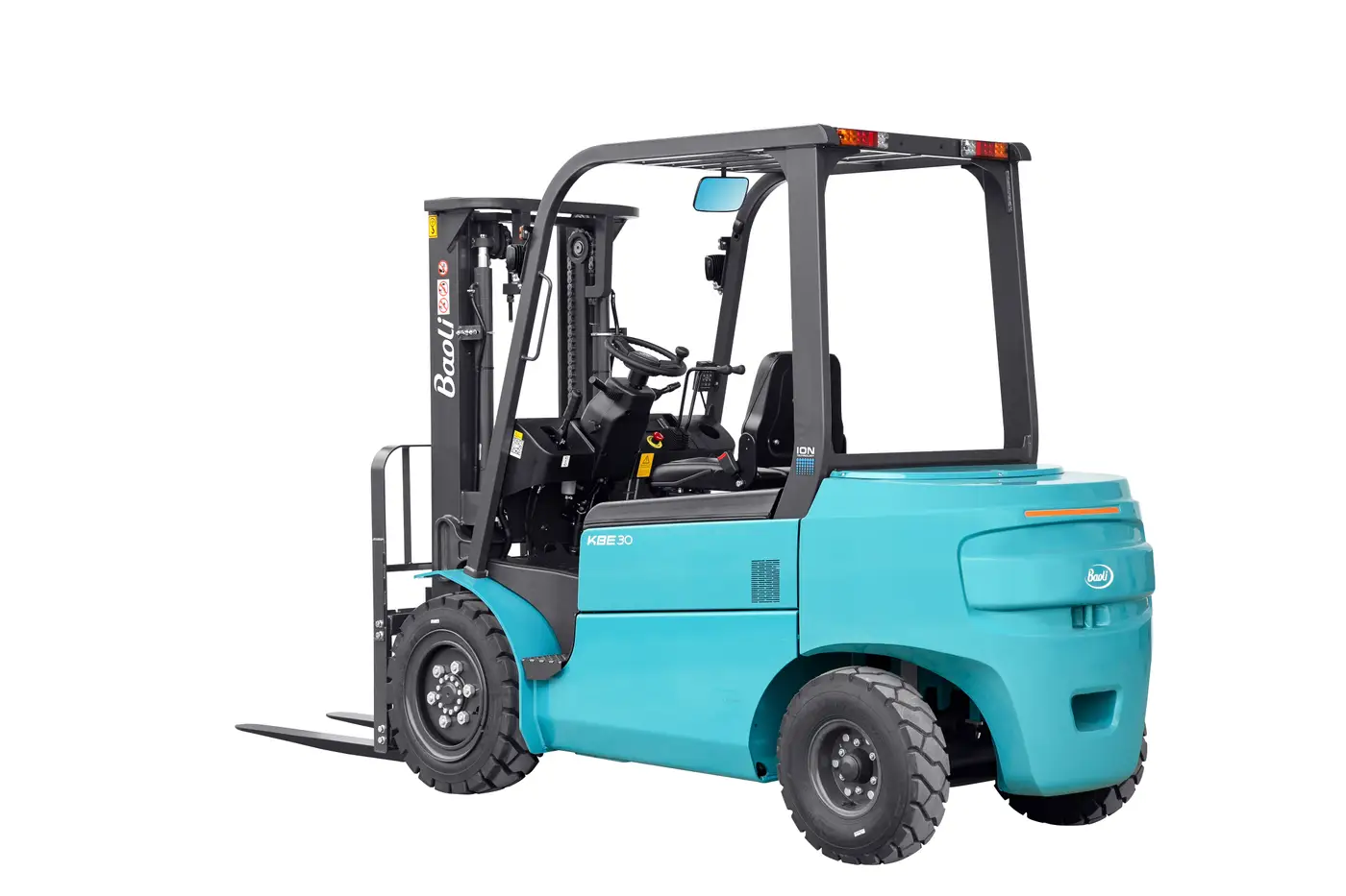Xe nâng điện Baoli KBE35-Li-02 nhìn chéo phía sau
