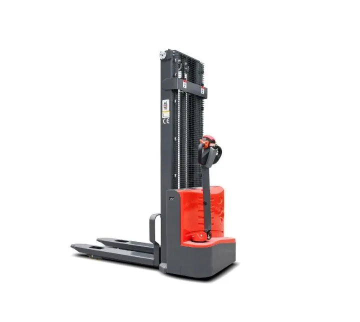 Xe nâng stacker MiMA MBD15 — nhìn chéo phía sau