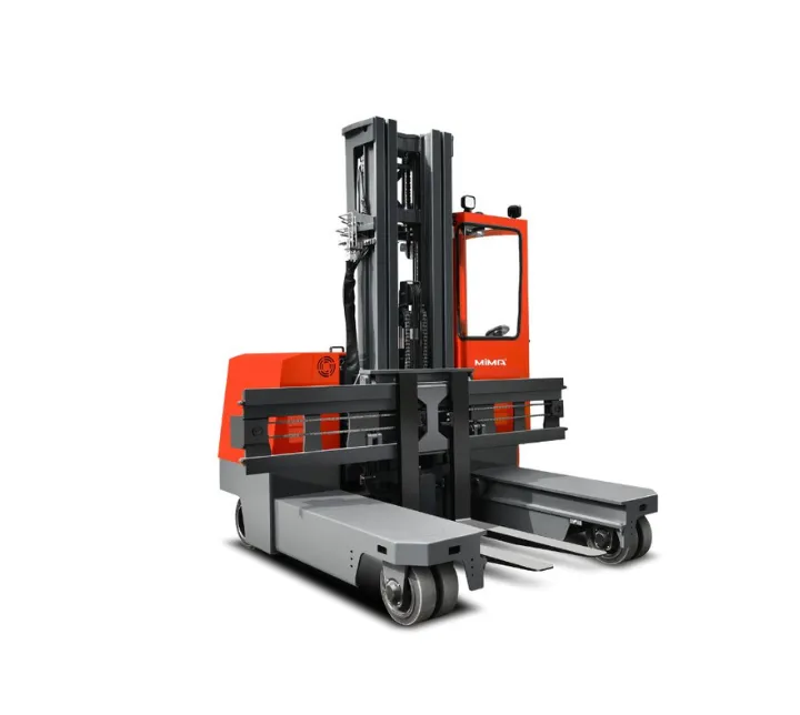 Xe nâng đa hướng MiMA MQC50 — nhìn chéo phía trước, chân chống