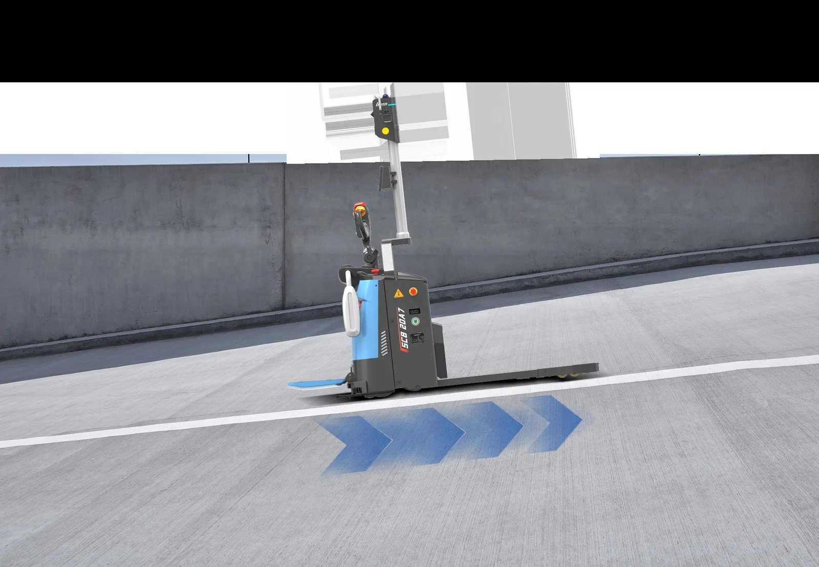 Động cơ nam châm vĩnh cửu, leo dốc 10 % khi đầy tải — Xe nâng tay tự động Sany SCB30A7