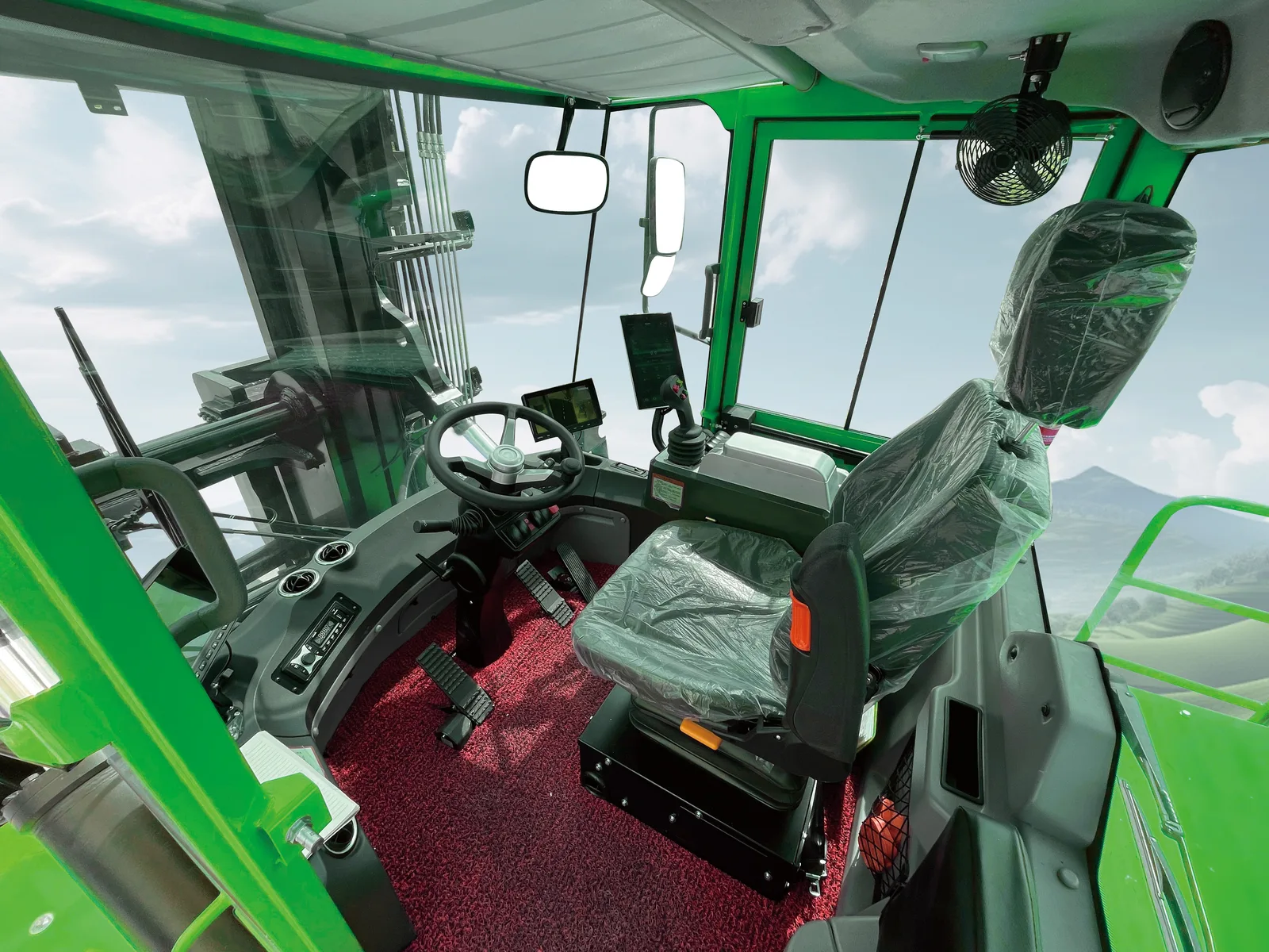 Cabin xe nâng điện SOCMA HNF280-1200EL với ghế OPS và điều hòa