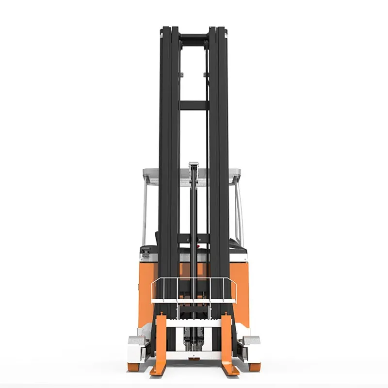 Xe nâng reach truck Zowell FRB20 nhìn thẳng phía trước: khung nâng cao