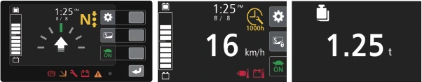 Màn hình hiển thị thông tin vận hành xe nâng Toyota 8FBE