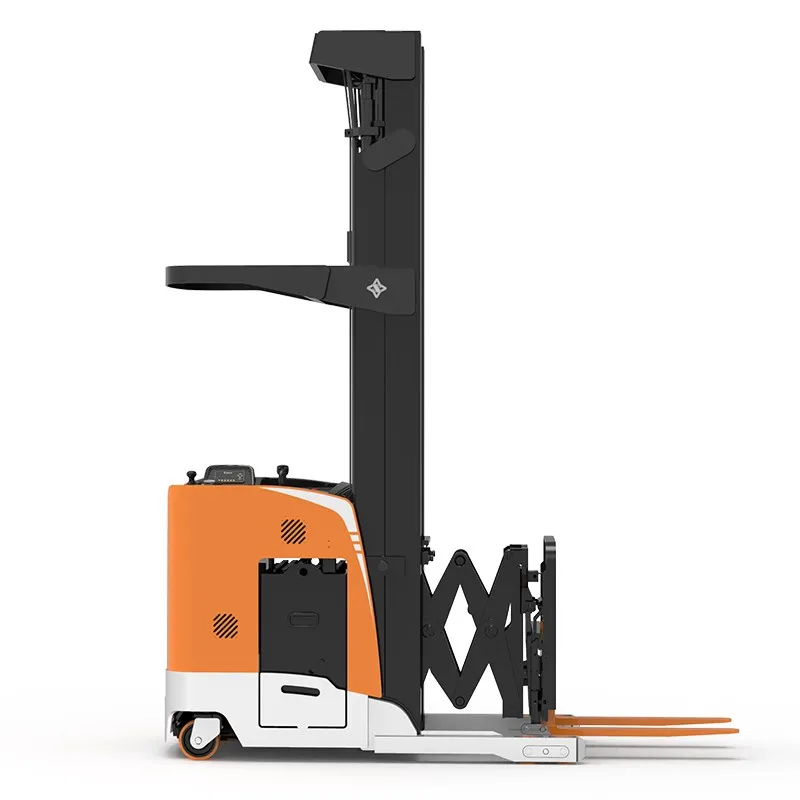 Xe nâng reach truck Zowell RRE115 nhìn ngang, càng thu