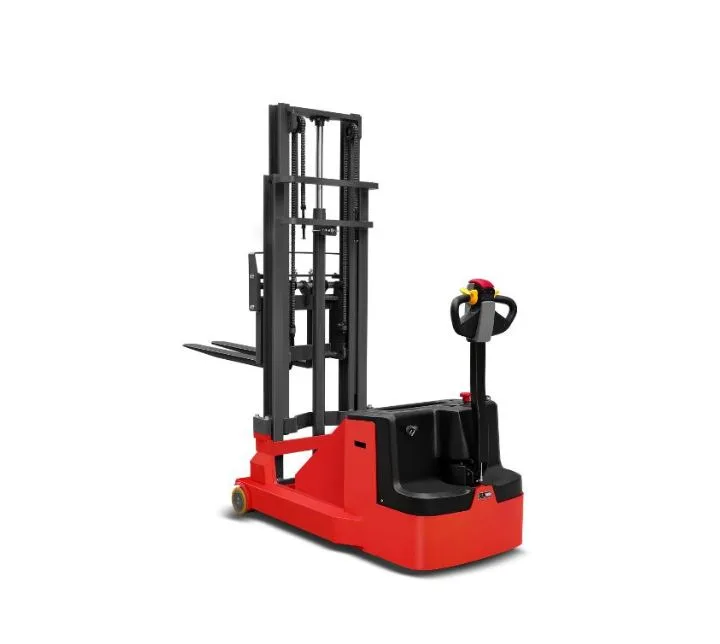 Xe nâng stacker MiMA MBB09 — nhìn chéo phía sau