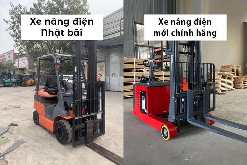 Xe nâng điện Nhật bãi và xe nâng điện mới chính hãng đều có ưu nhược điểm