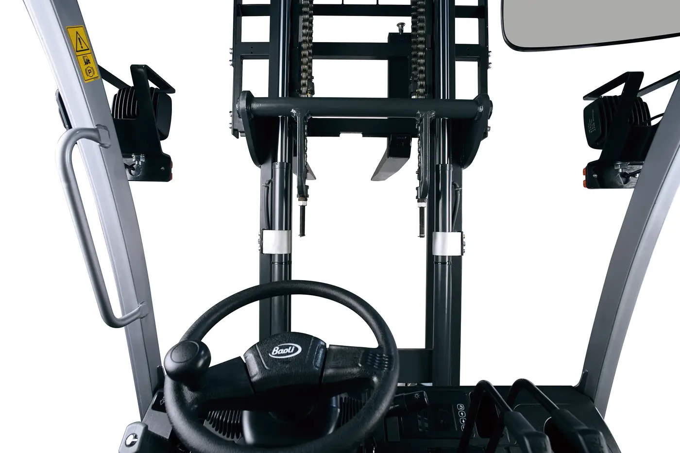 Tầm nhìn qua khung nâng rộng xe nâng điện Baoli KBE25-01